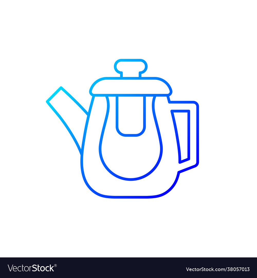 Double glass teapot gradient linear icon