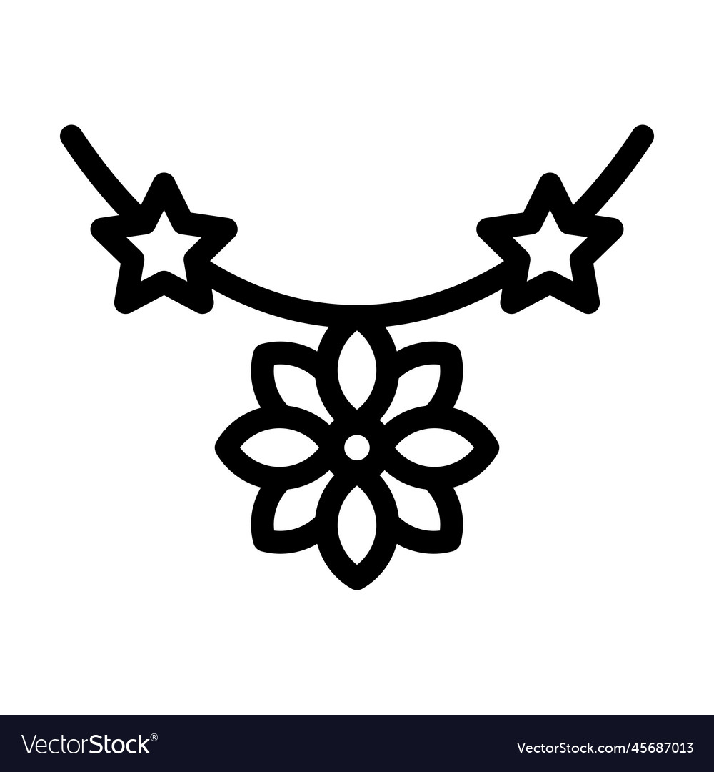 Flower necklace thick line icon