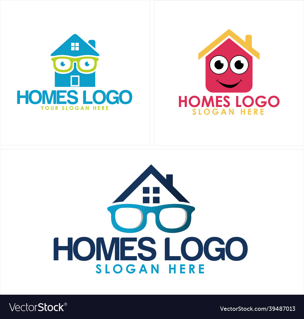 Home cartoon character real estate logo design