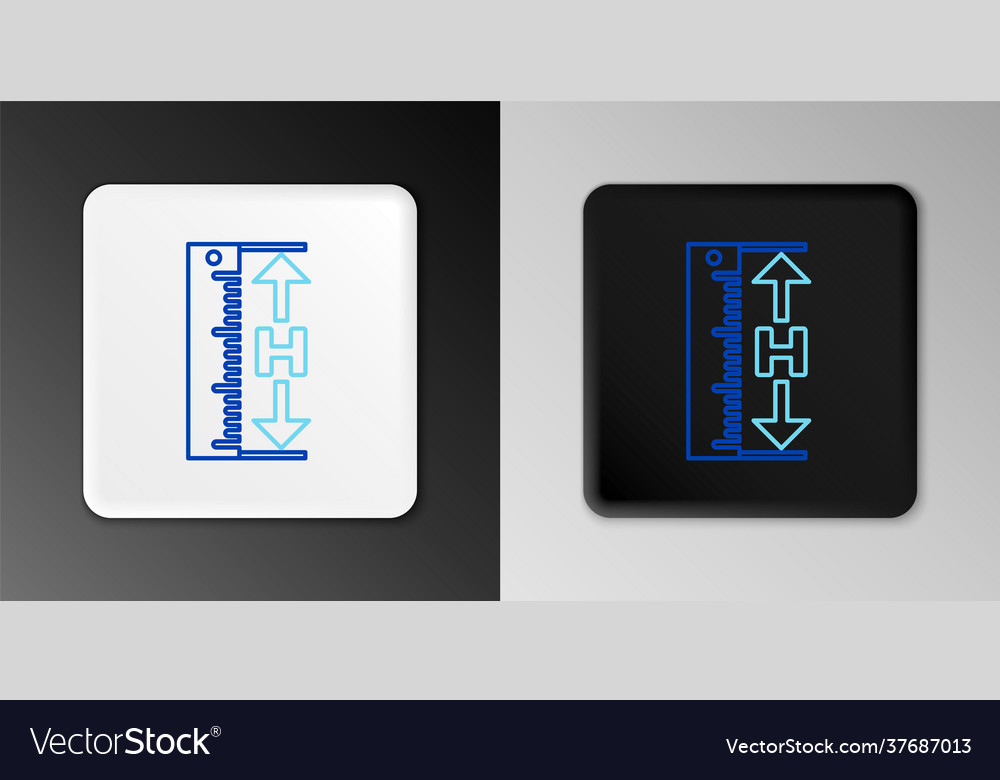 Line the measuring height and length icon isolated vector image Line the measuring height and length icon isolated
