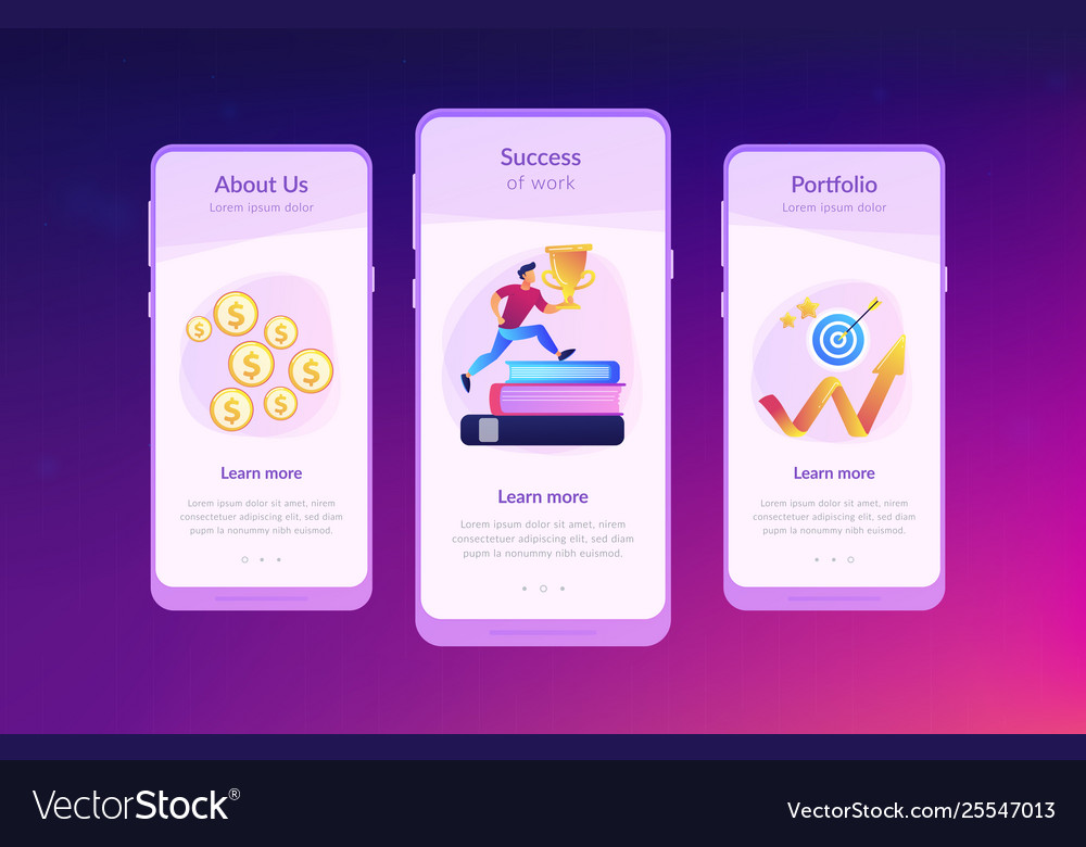 Motivation app interface template vector image Motivation app interface template