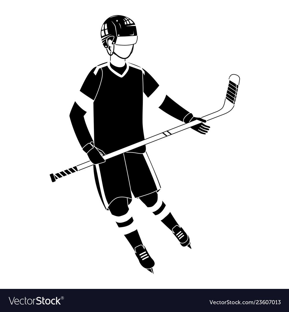 Player Hockey Gear And Equipment In Black Vector Image Player Hockey Gear And Equipment In