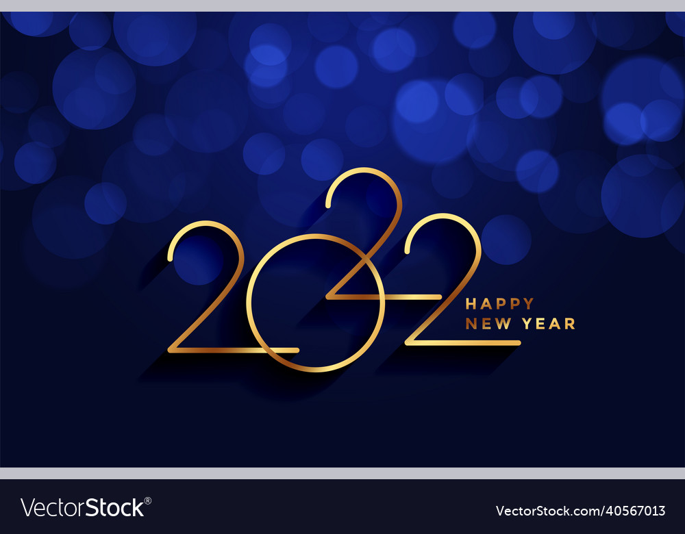 Premium happy new year royal blue and golden