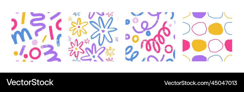 Seamless doodle textures abstract Royalty Free Vector Image