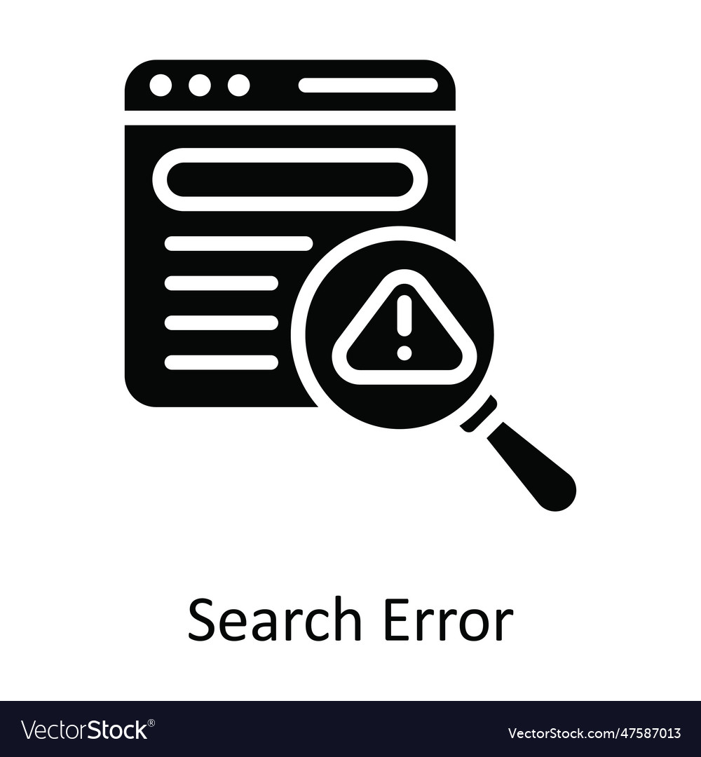 Search error solid icon design