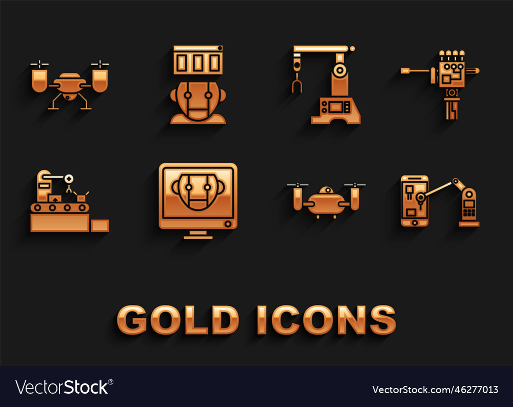 Set bot mechanical robot hand and screwdriver vector image Set bot mechanical robot hand and screwdriver