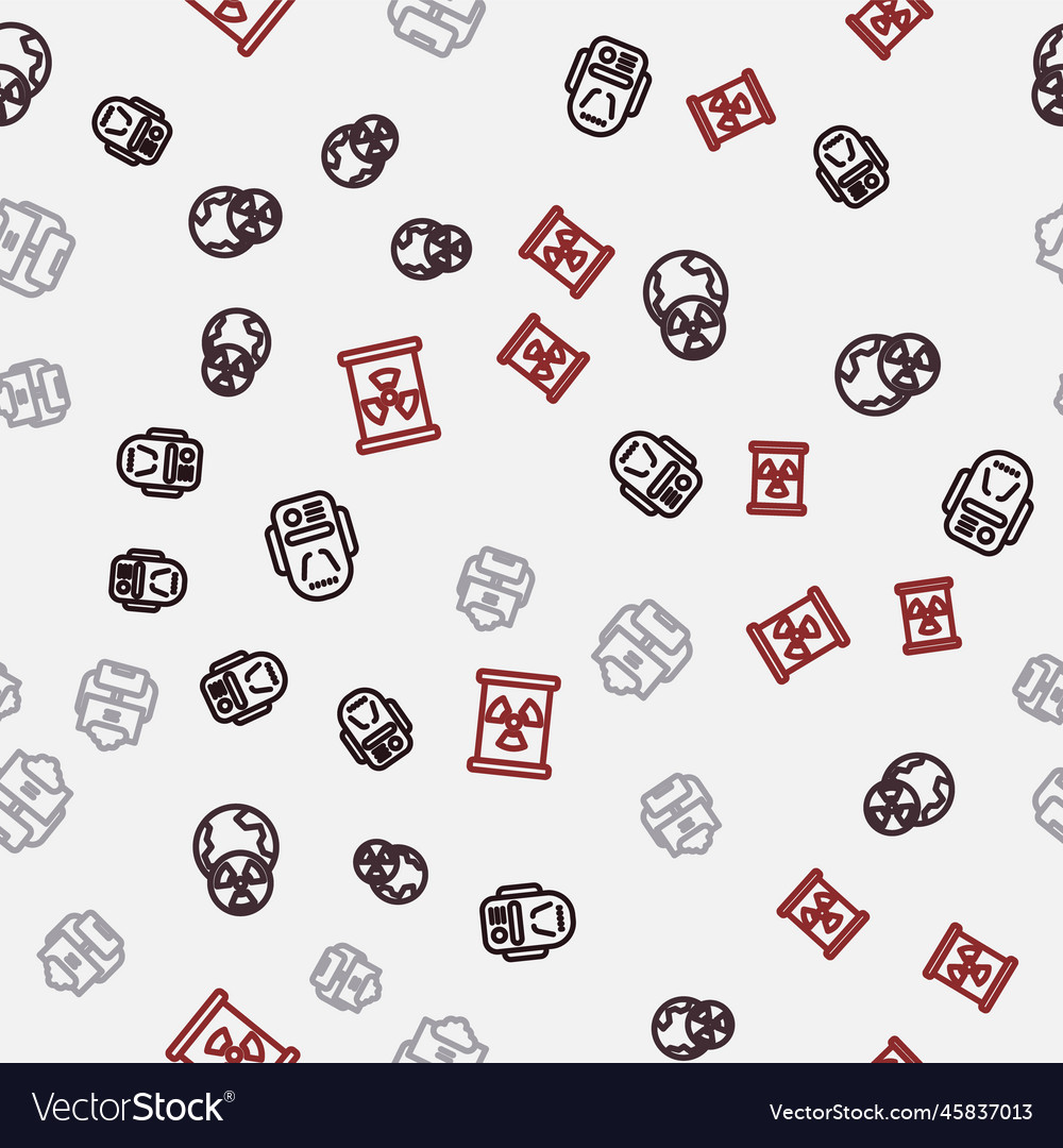 Set line artificial intelligence robot planet vector image Set line artificial intelligence robot planet