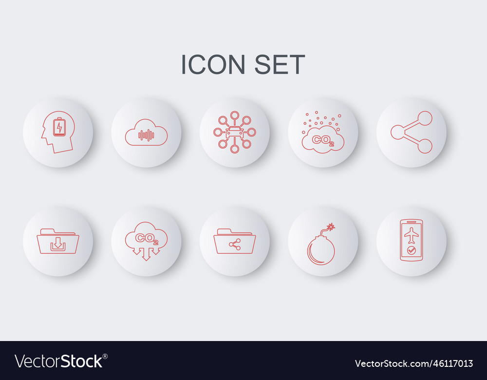 Set line flight mode in the mobile folder vector image Set line flight mode in the mobile folder