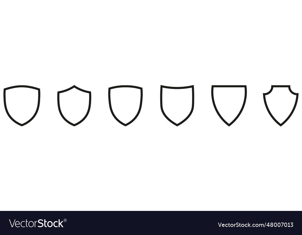 Shields set collection of security shield icons