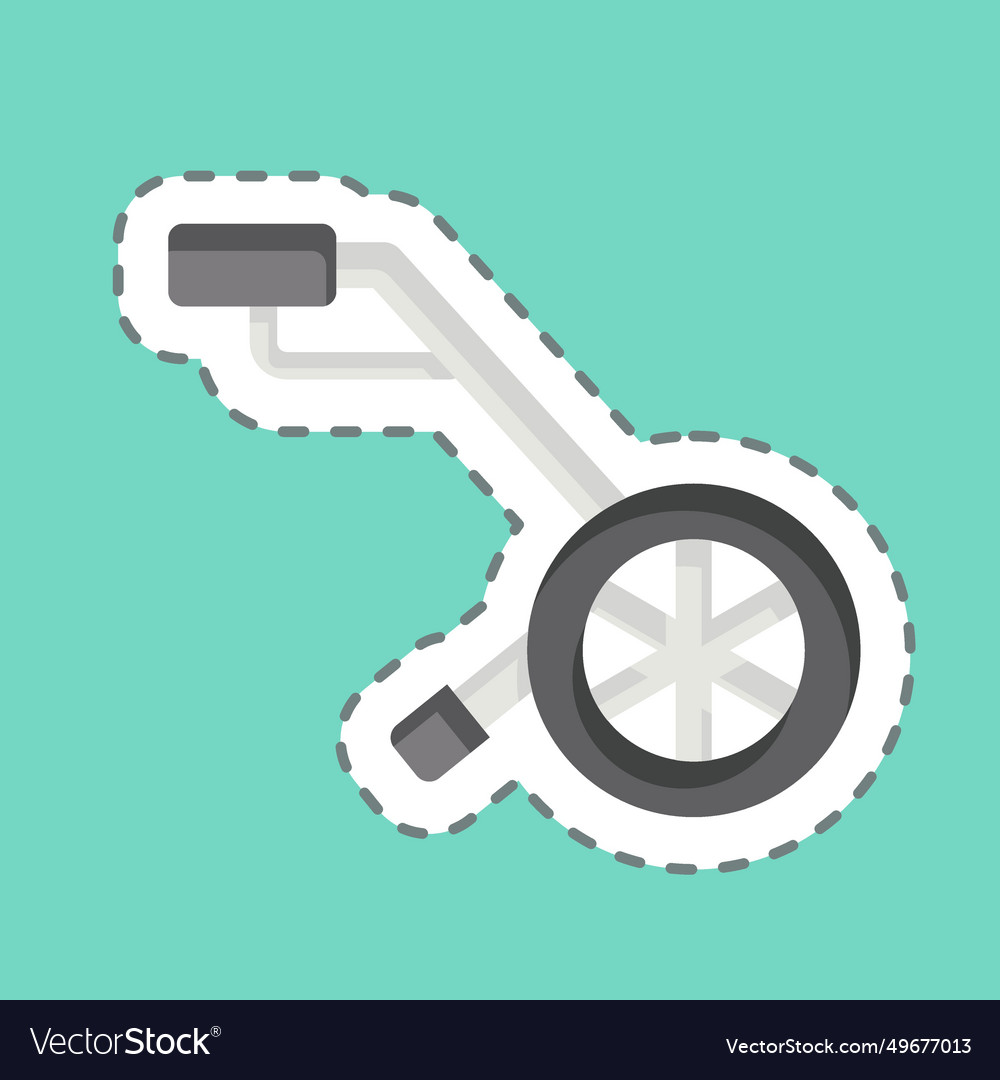 Sticker line cut measuring wheel related Vector Image