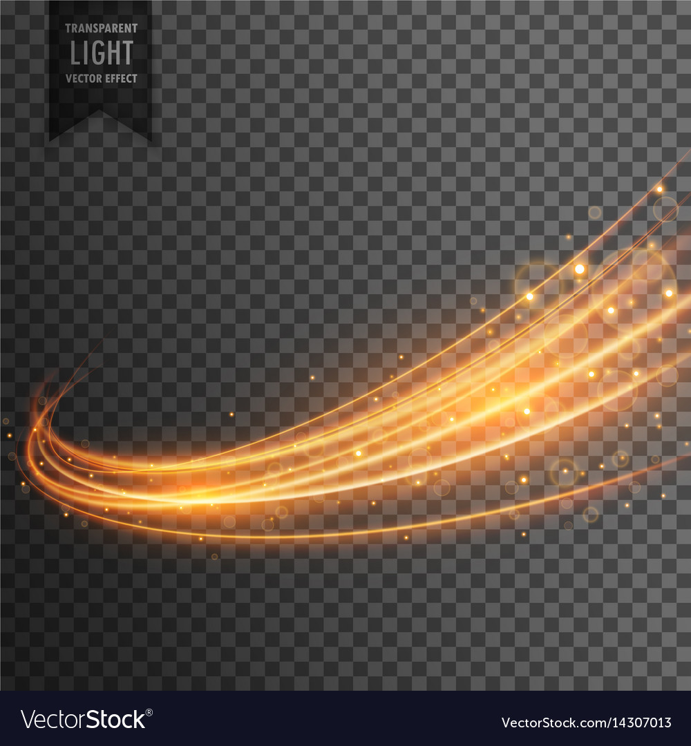 Transparent light effect with curve trail and Vector Image