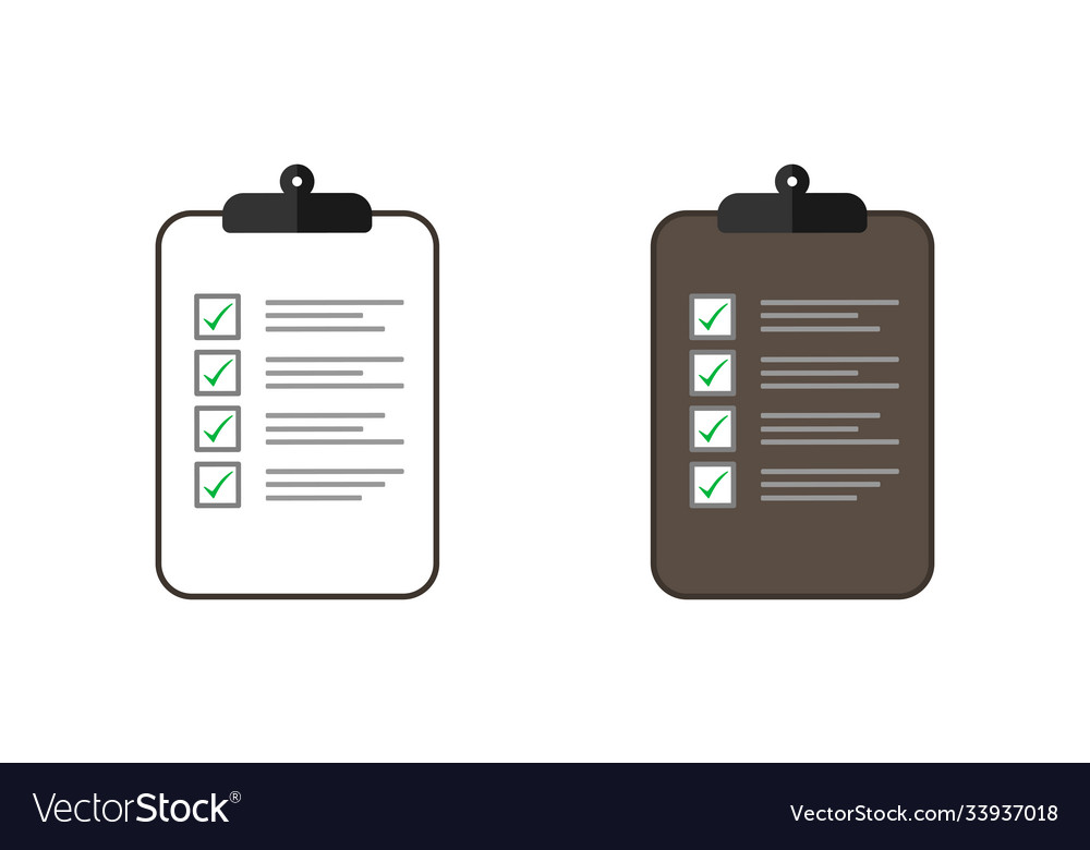 Clipboard with checklist and check marks Vector Image Clipboard with checklist and check marks