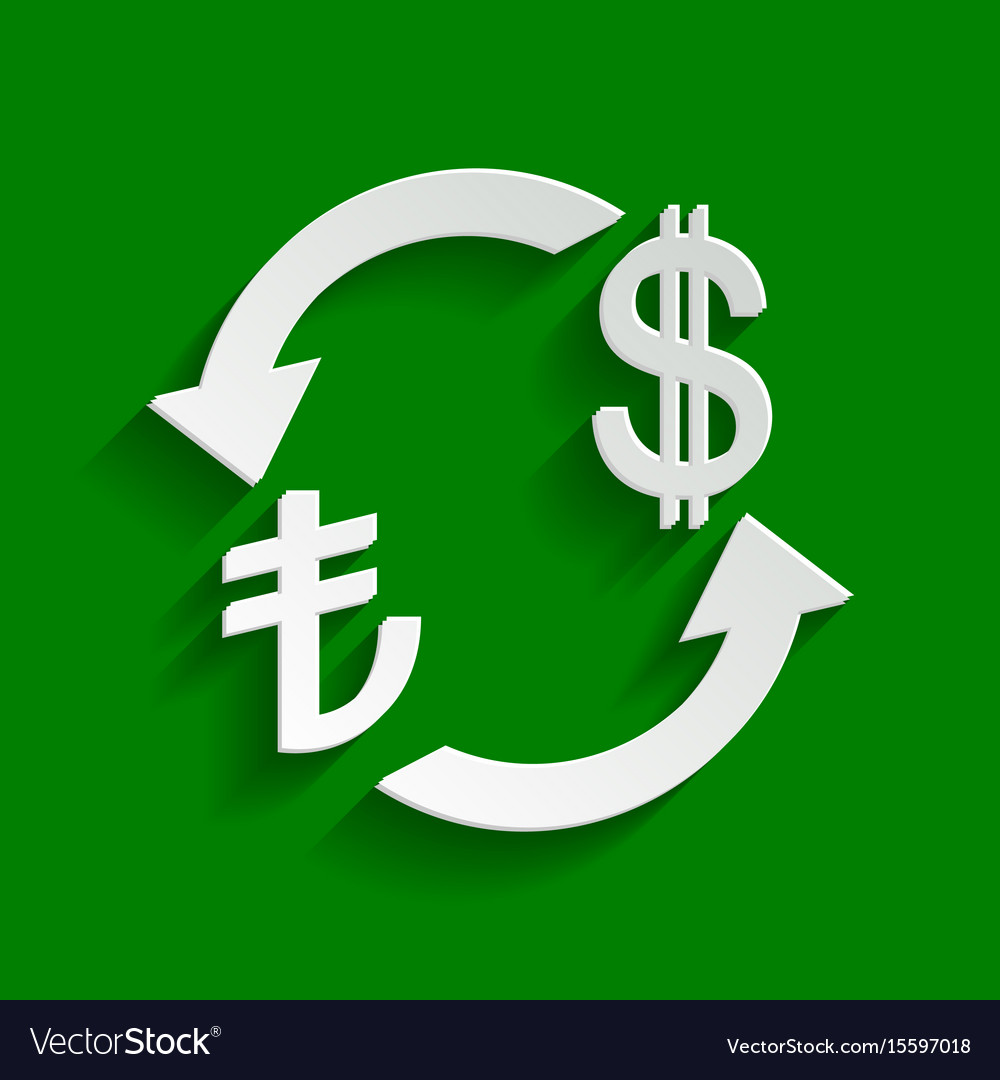 Currency exchange sign turkey lira and us dollar Vector Image