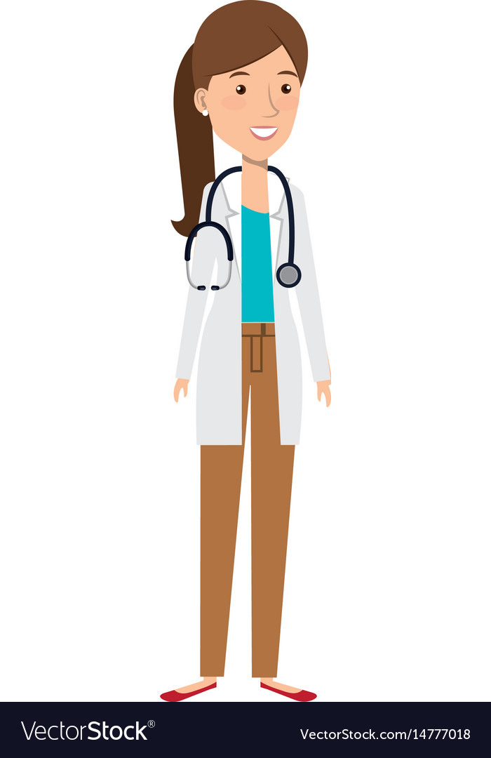 Female doctor with stethoscope avatar character