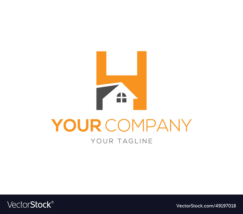 H Buchstabe Dachform Logo Design vector image H Buchstabe Dachform Logo Design