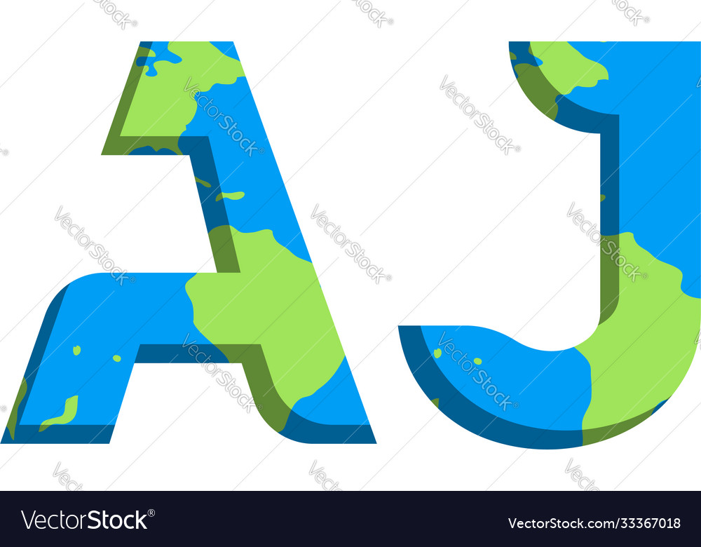 Initial aj logo design with world map style