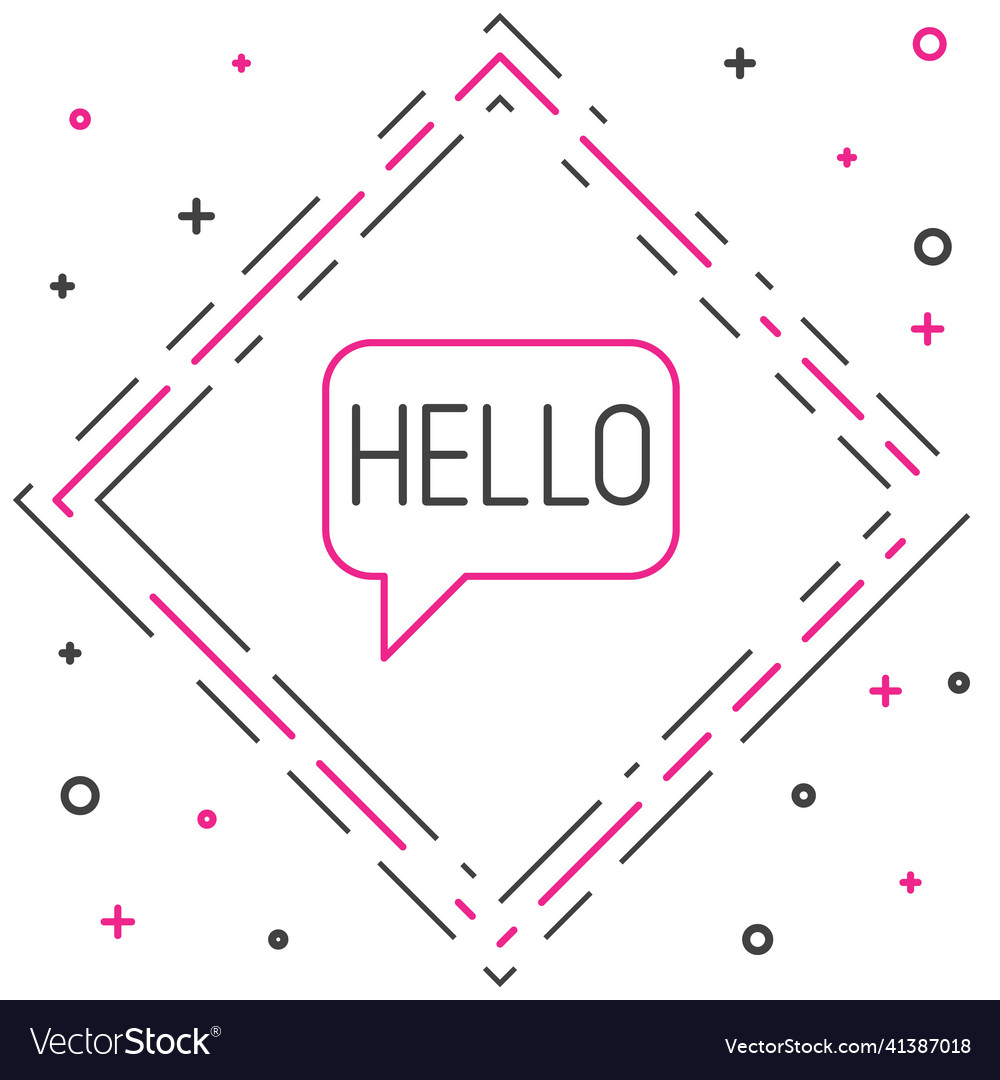 Line hello in different languages icon isolated vector image Line hello in different languages icon isolated