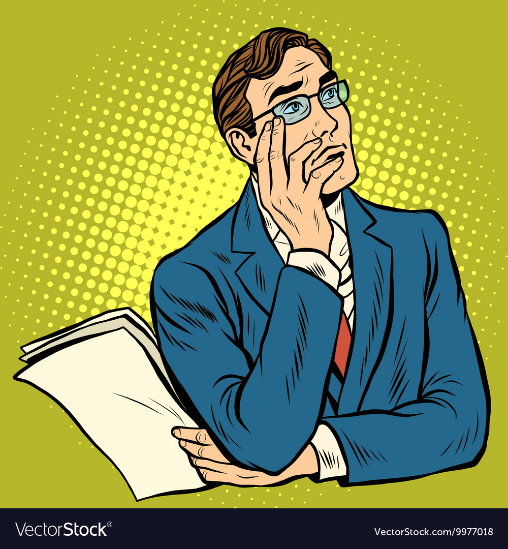 Man thinker pose Royalty Free Vector Image - VectorStock