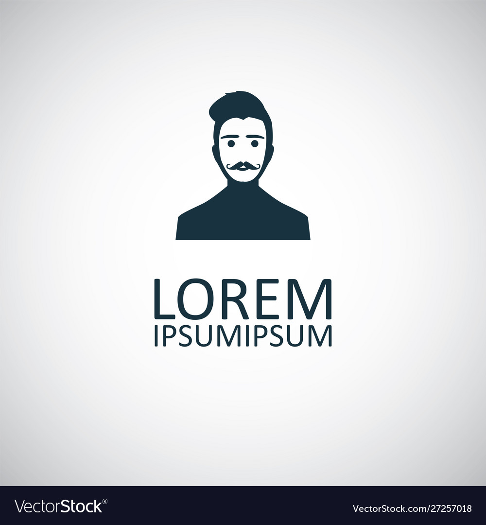 Man with mustache icon for web and ui on white
