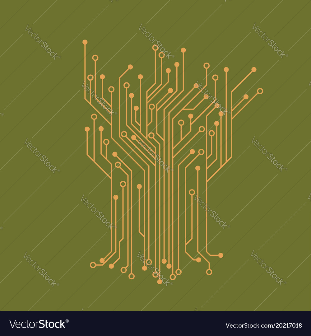 microelectronics circuits circuit board green vector image
