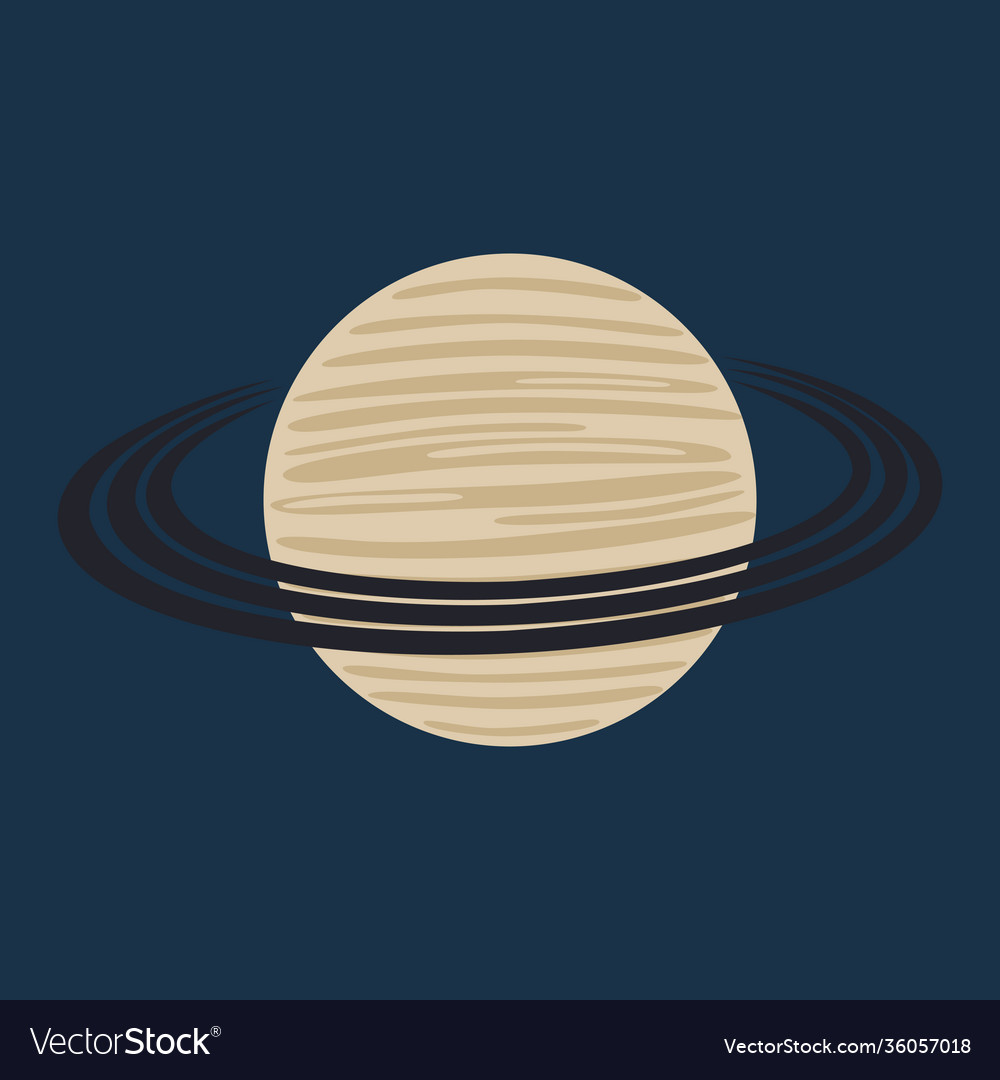 Planet saturn in minimal flat style Vector Image Planet saturn in minimal flat style