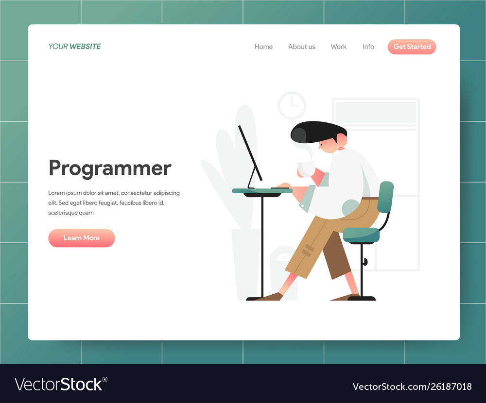 Programmer concept modern design concept web Vector Image