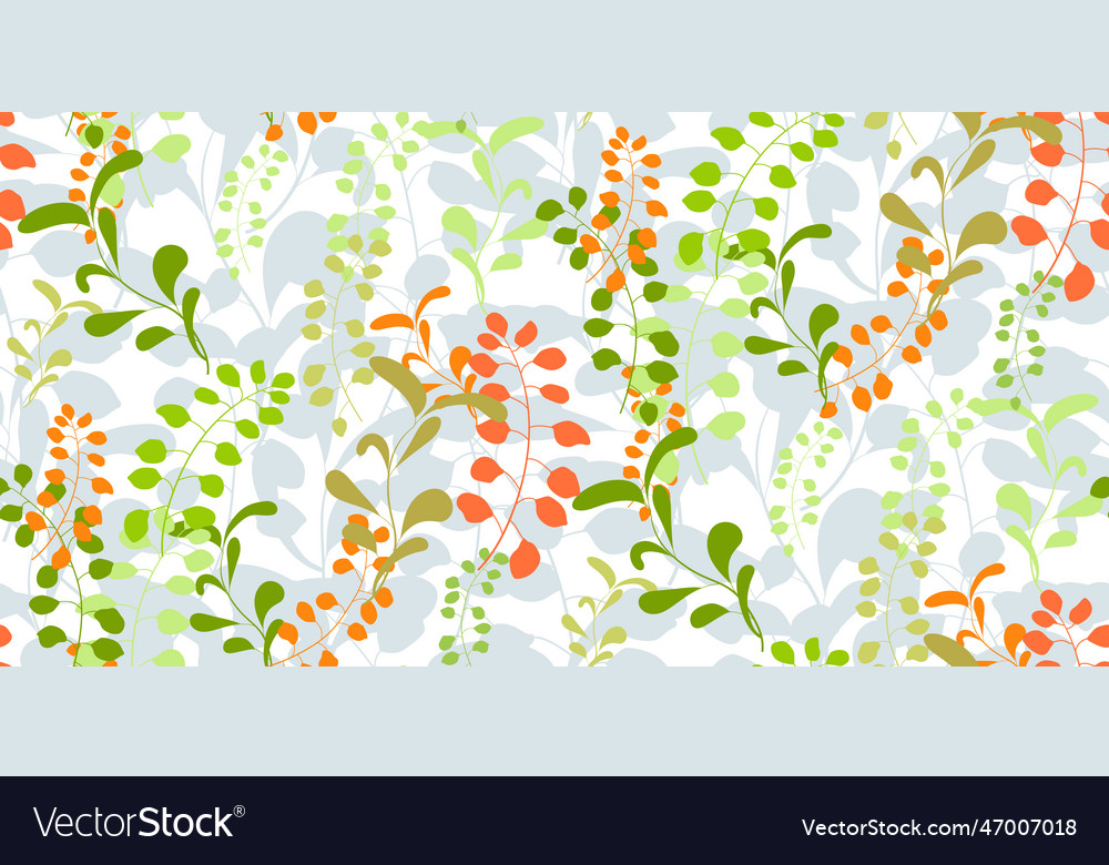 Seamless pattern with color leaves vector image Seamless pattern with color leaves
