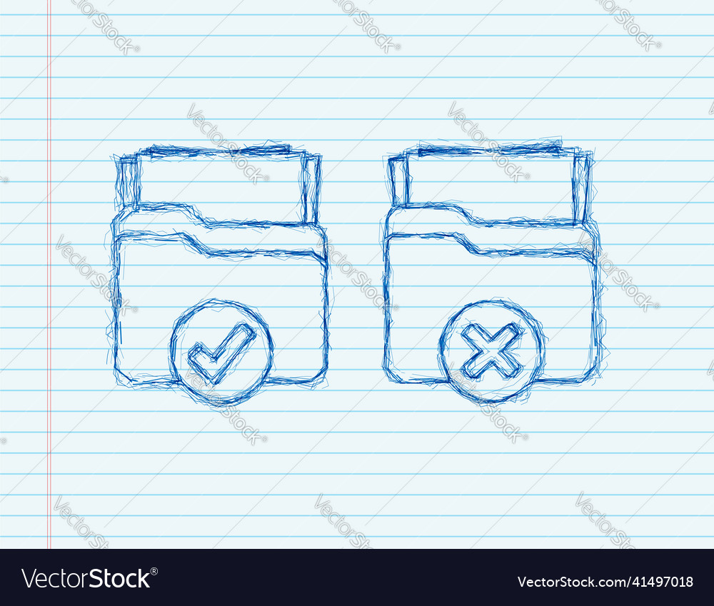 With folder yes no checkmark icon