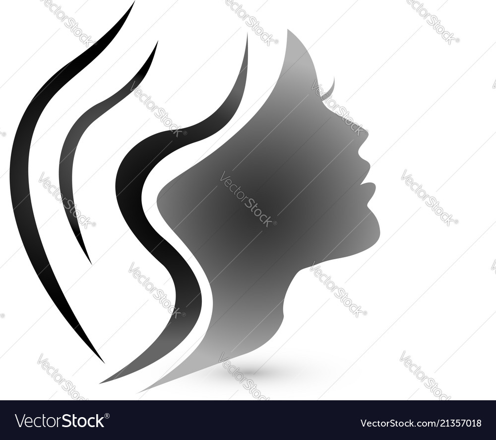 Woman hair style silhouette logo