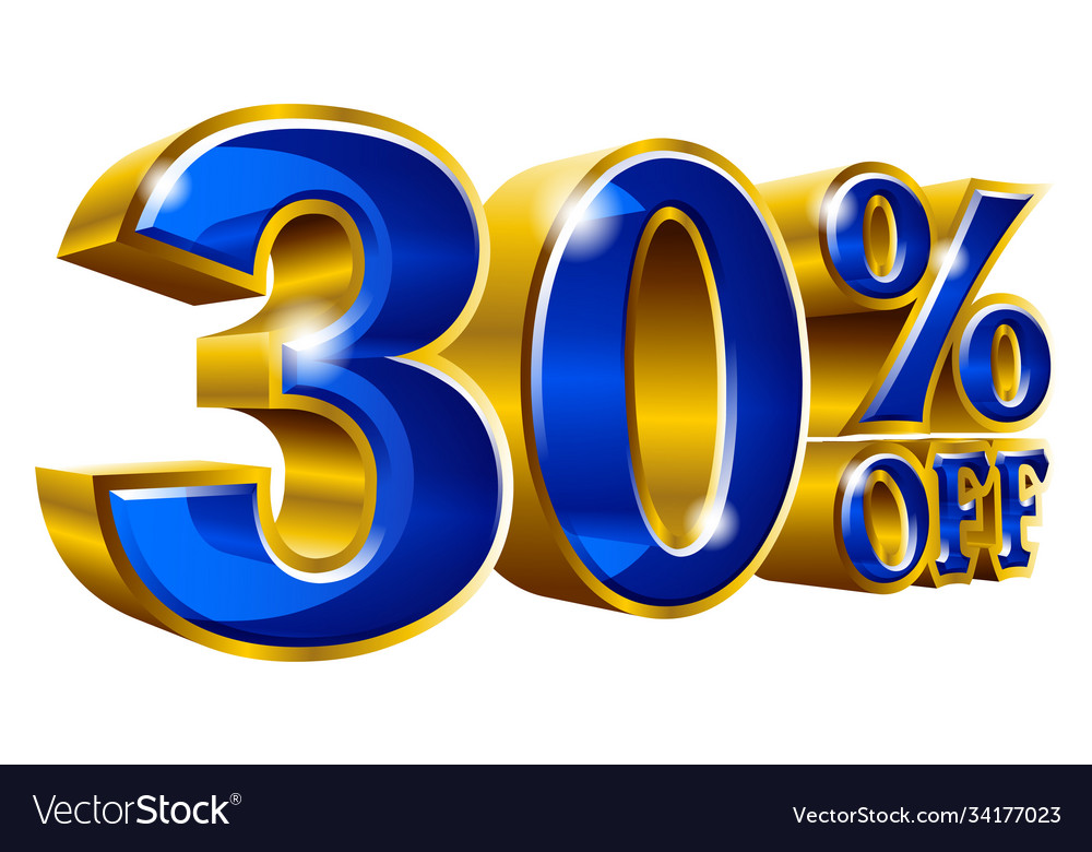 30 off - 30 Prozent Rabatt Gold und blau