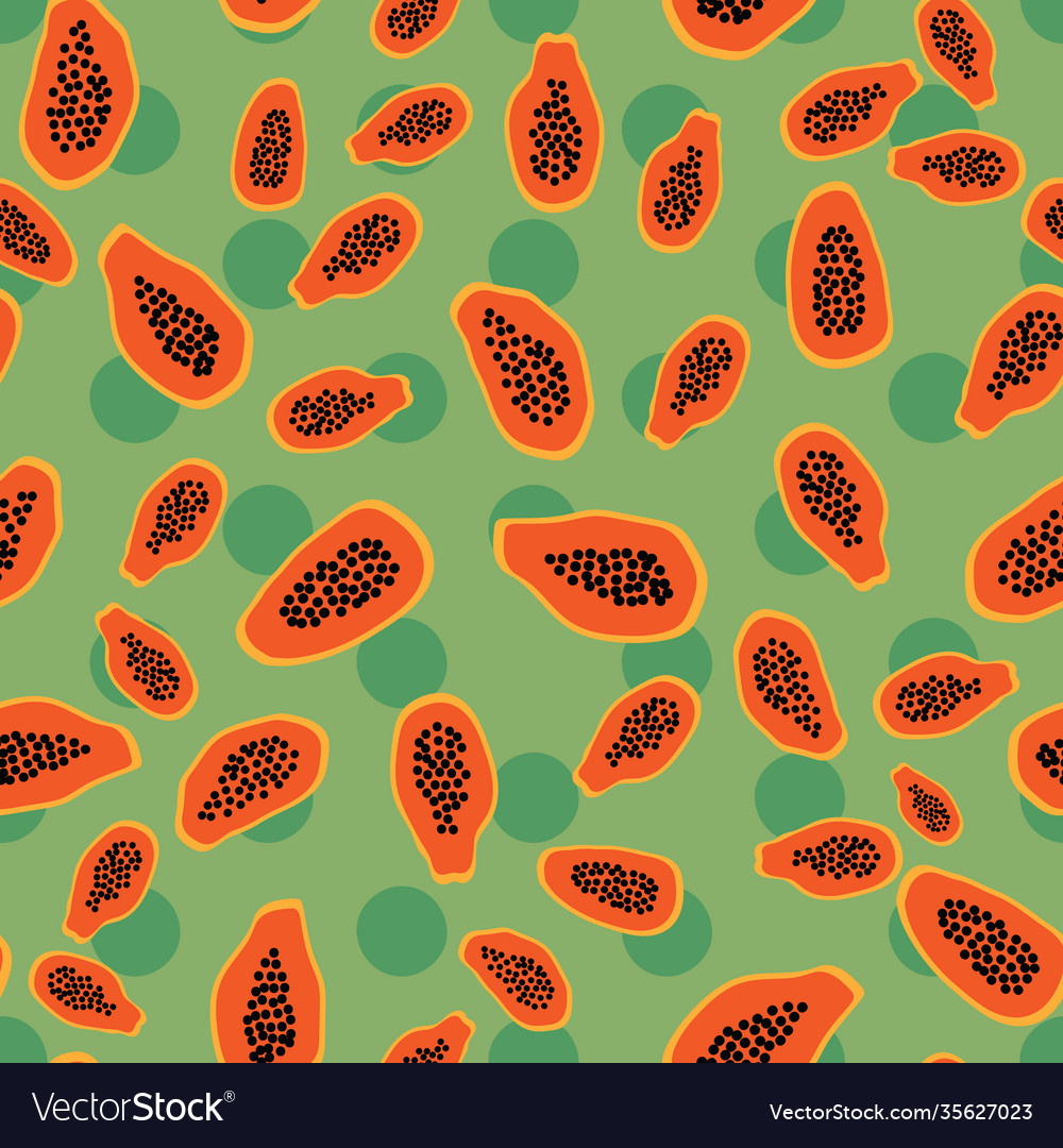 Bright papaya seamless pattern