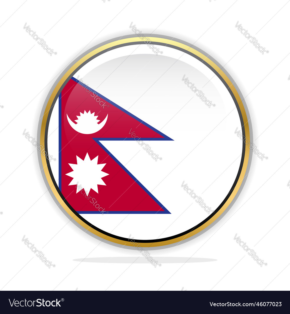 Button flag design template nepal Vector Image Button flag design template nepal