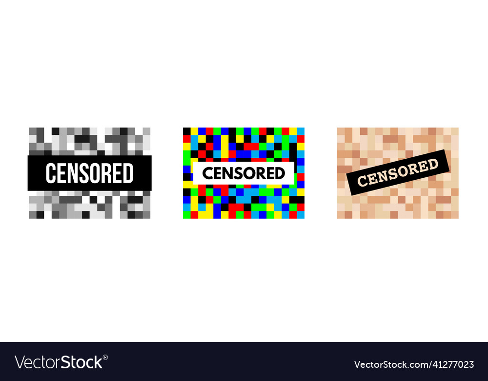 Censor pixel bar set with censored word mosaic vector image Censor pixel bar set with censored word mosaic