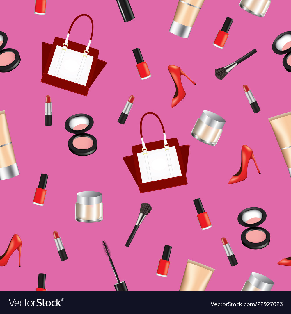 Cosmetics seamless pattern