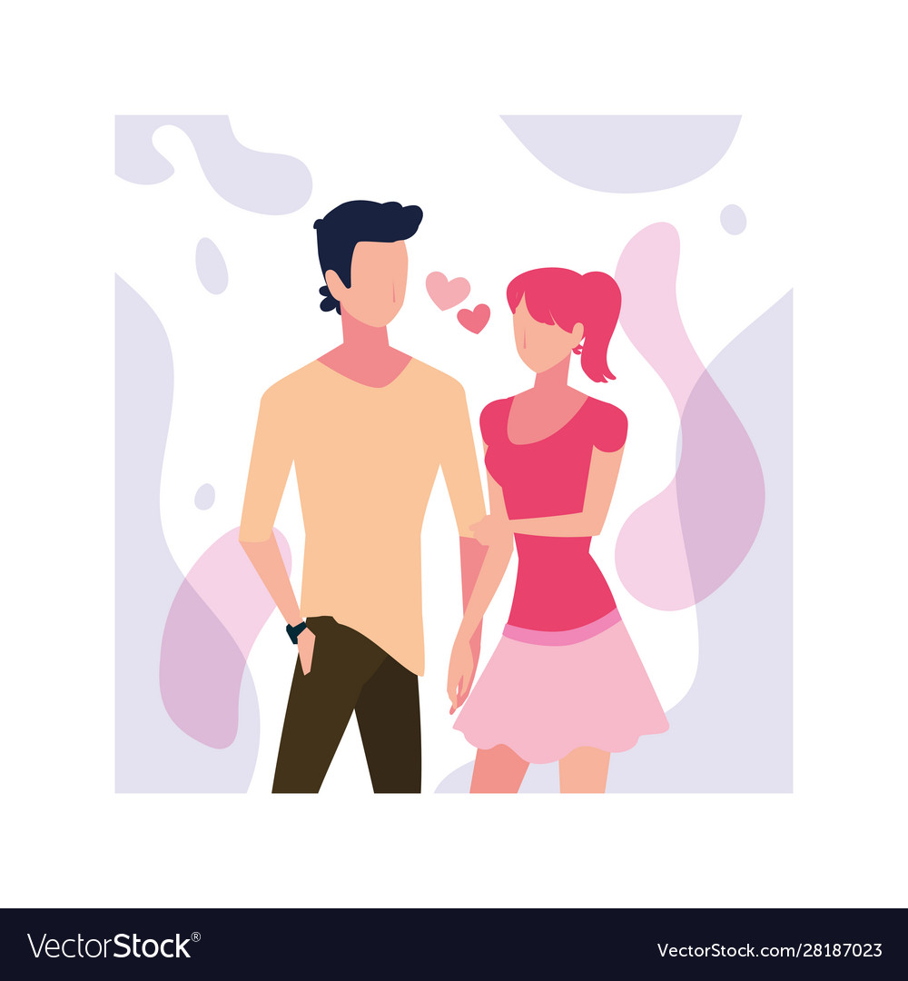 Couple People In Love Man And Woman Embracing Vector Image 1496