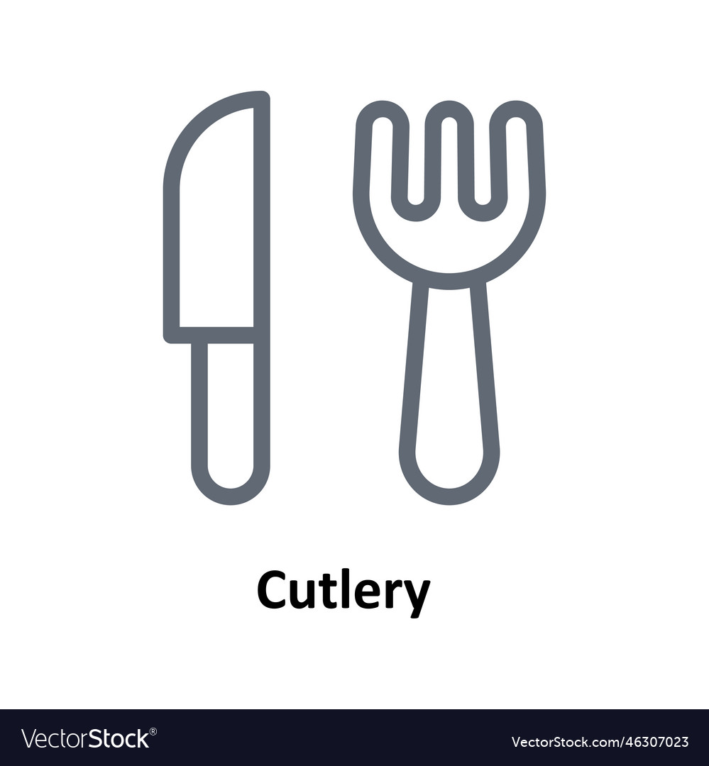 Cutlery outline icons simple stock ill Royalty Free Vector