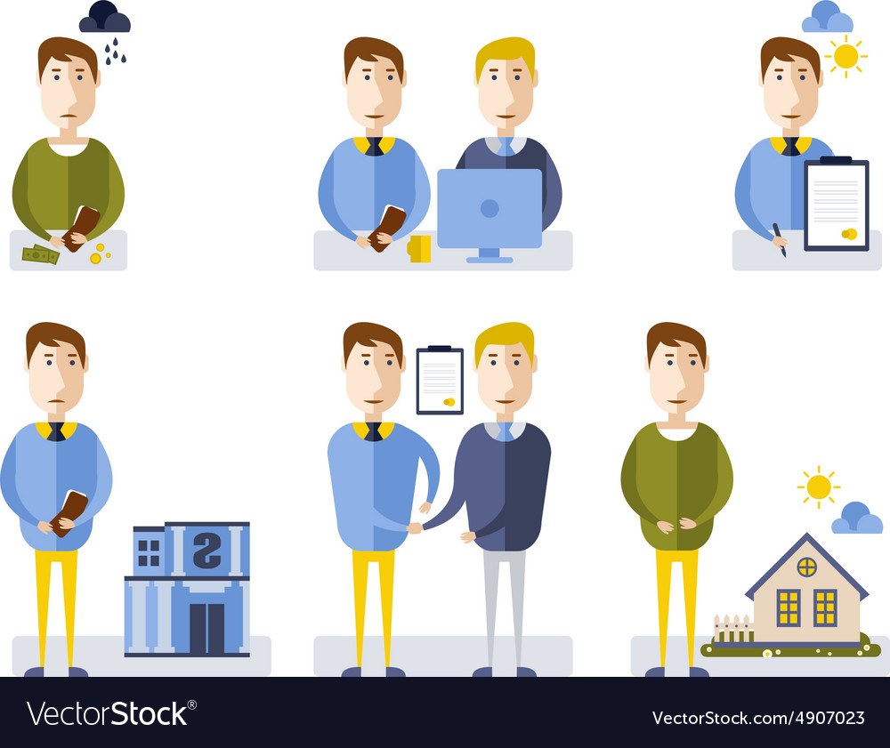 Elements of info-graphic showing process getting