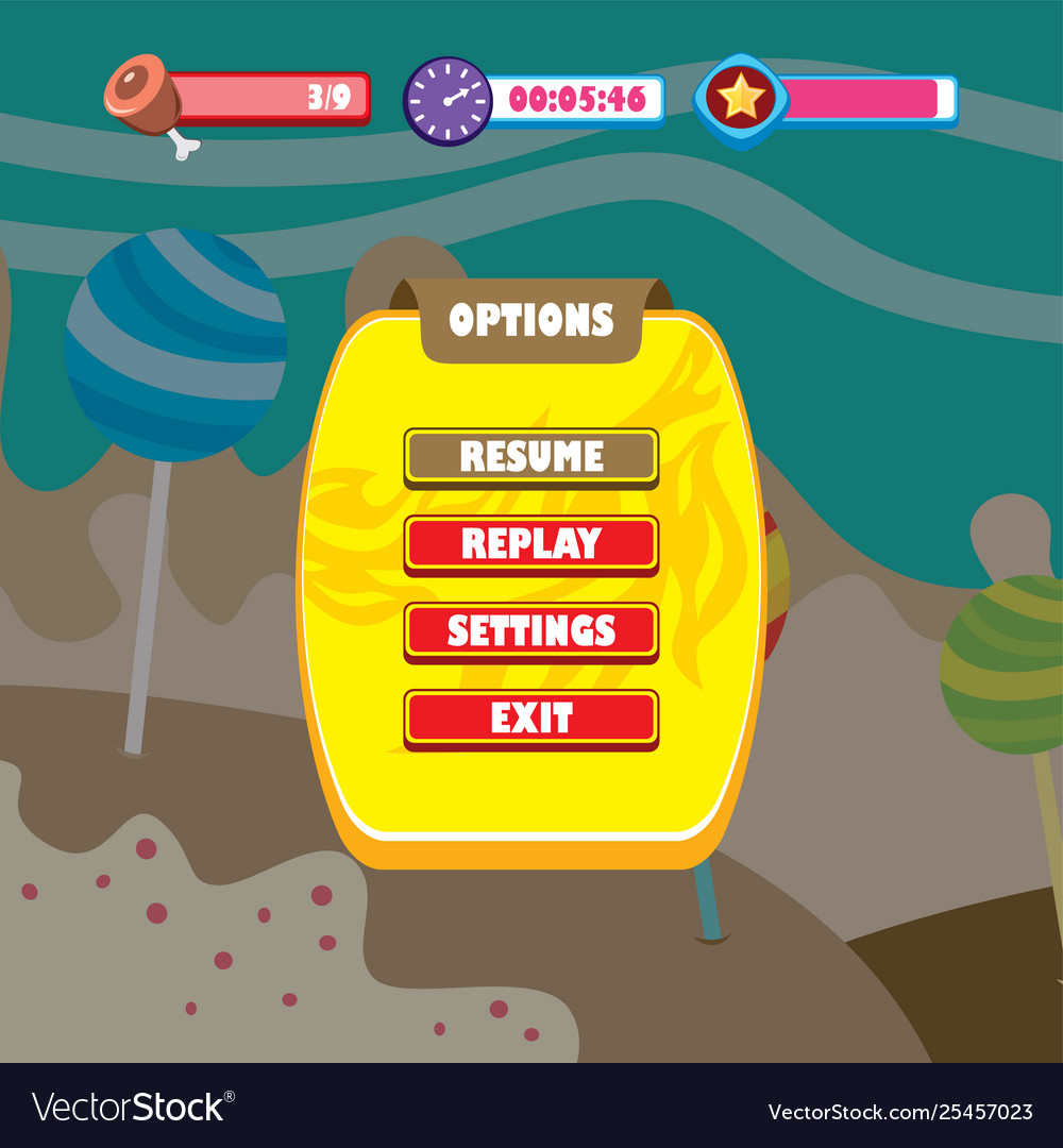 Game ui menu application mobile app