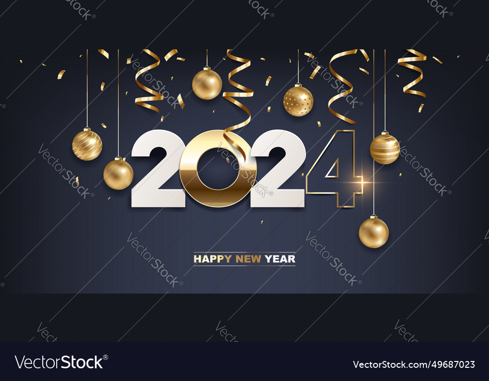 Happy new year 2024 Royalty Free Vector Image - VectorStock