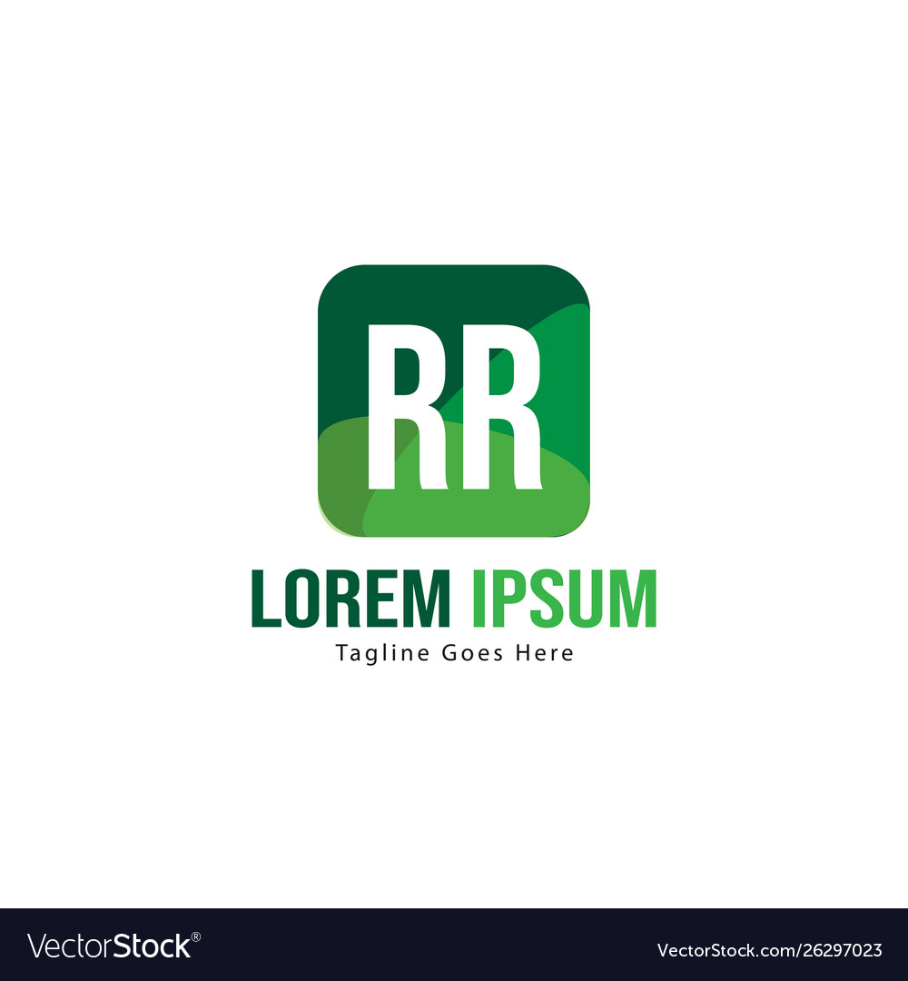 Initial rr logo template with modern frame