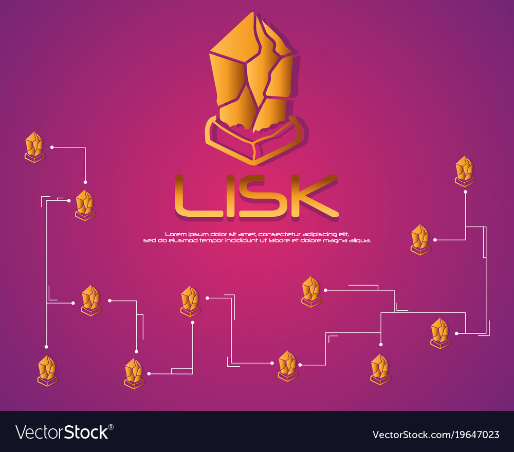 Lisk blockchain cryptocurrency background design