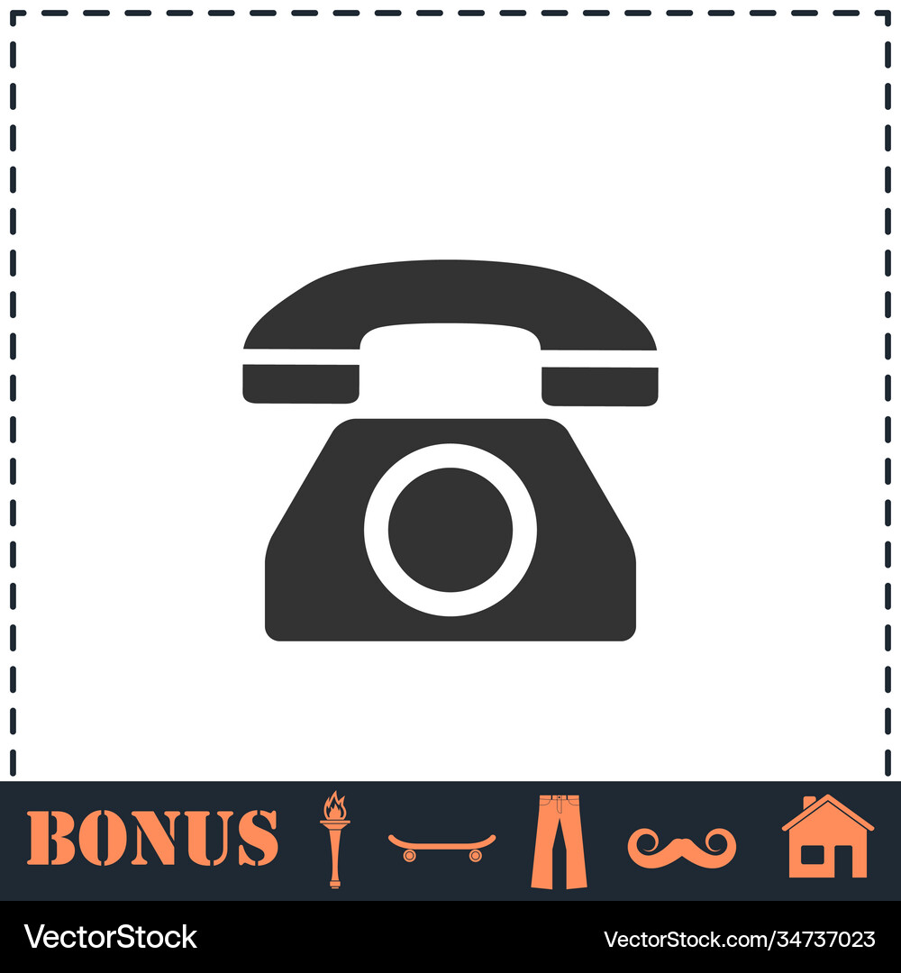Phone icon flat Royalty Free Vector Image - VectorStock