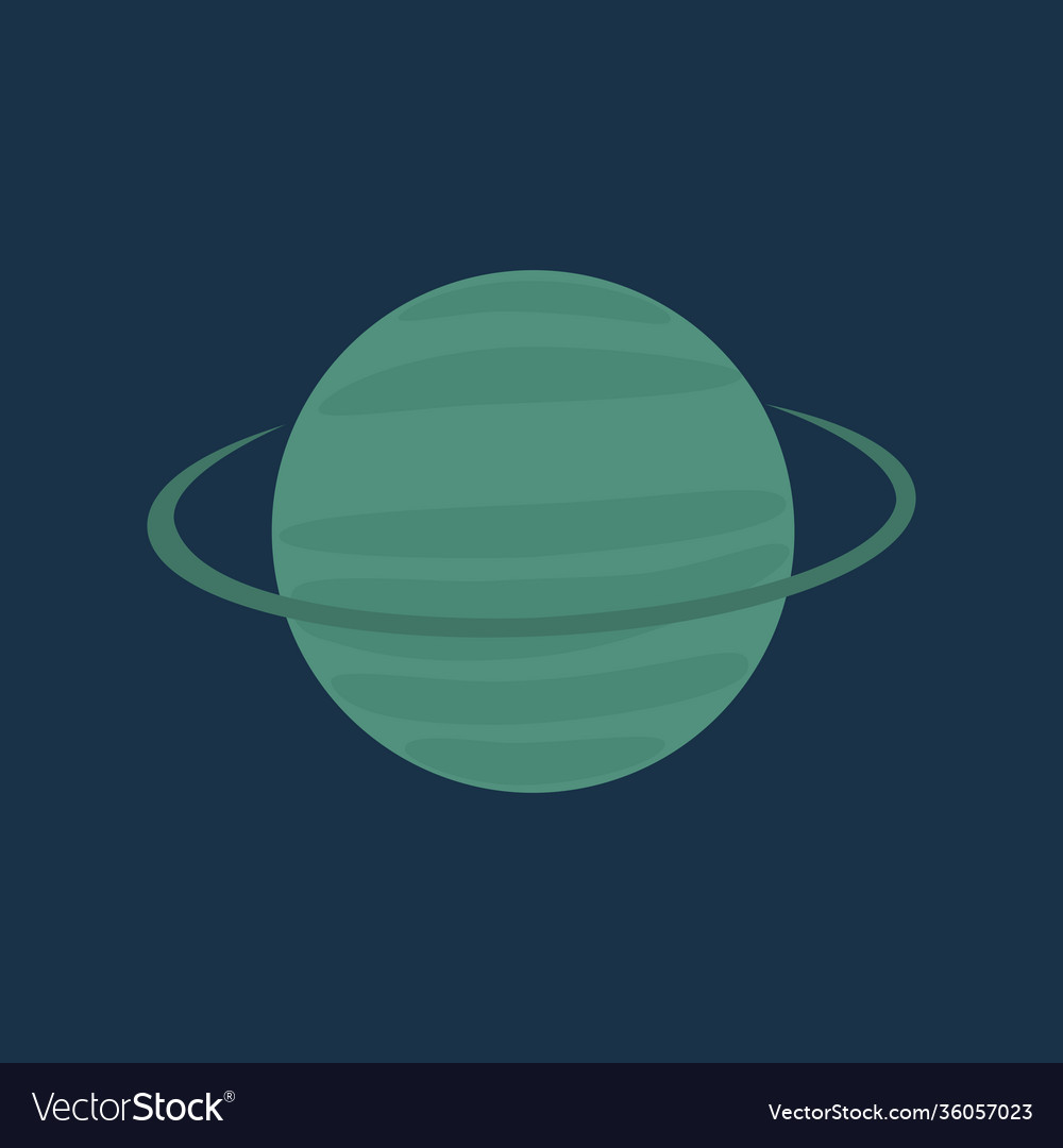 Planet uranus in minimal flat style