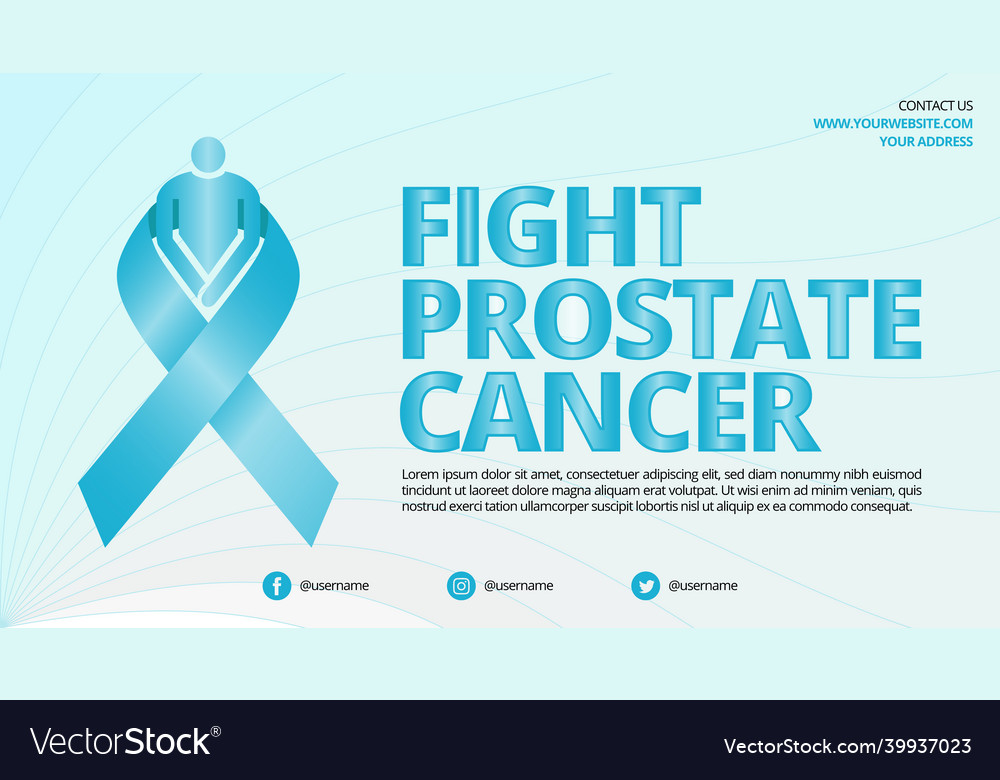 Prostate cancer awareness month banner with blue