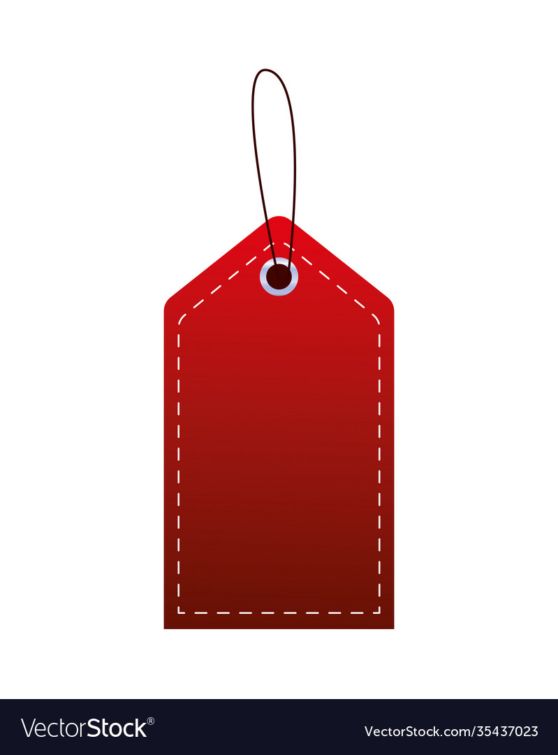 Red commercial tag hanging isolated icon