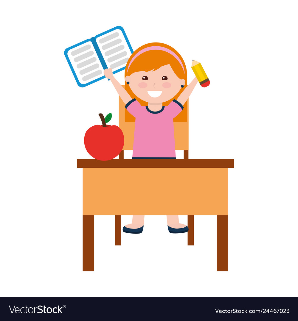 School girl cartoon Royalty Free Vector Image - VectorStock