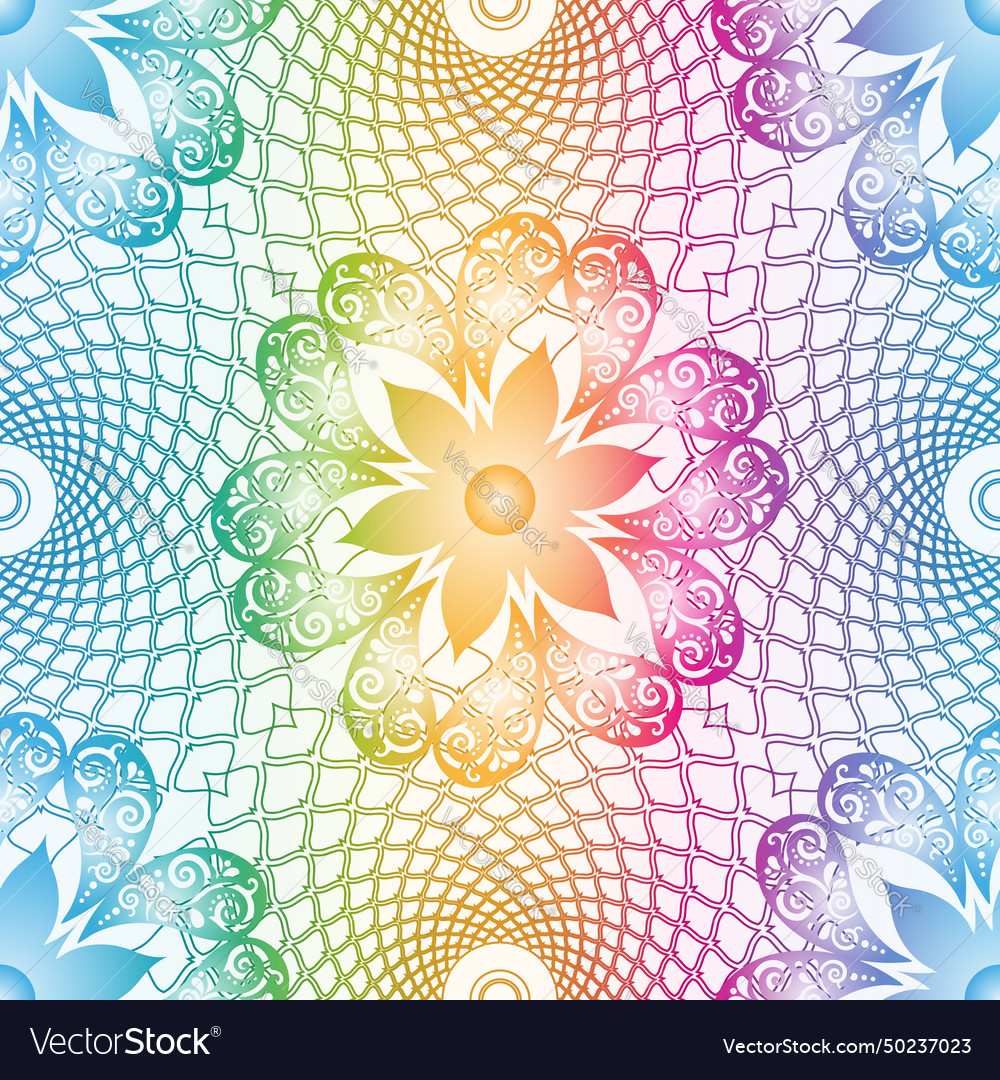 Seamless rainbow gradient pattern with circles Vector Image Seamless rainbow gradient pattern with circles
