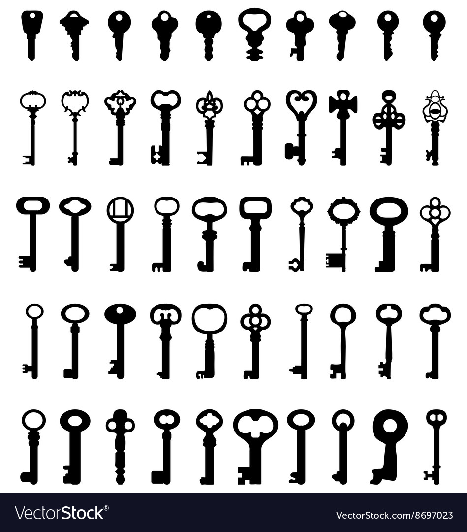 Set door keys Royalty Free Vector Image - VectorStock