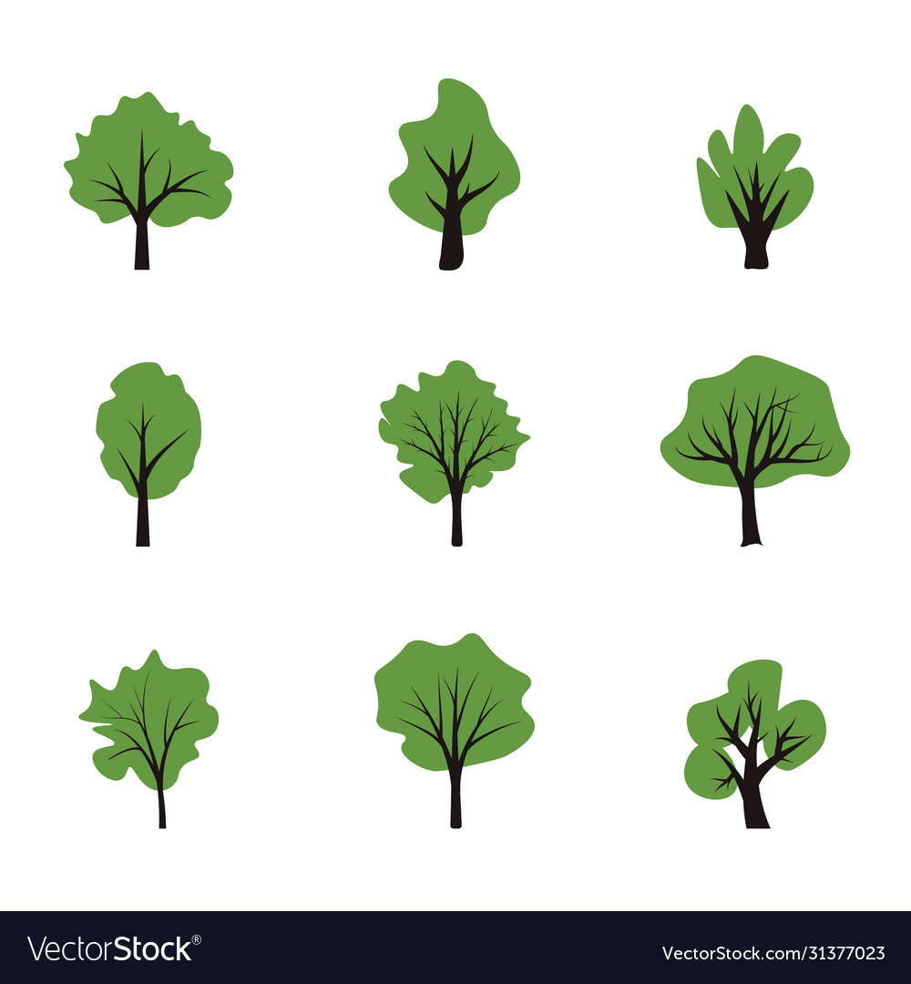 Trees set Vector Image Trees set