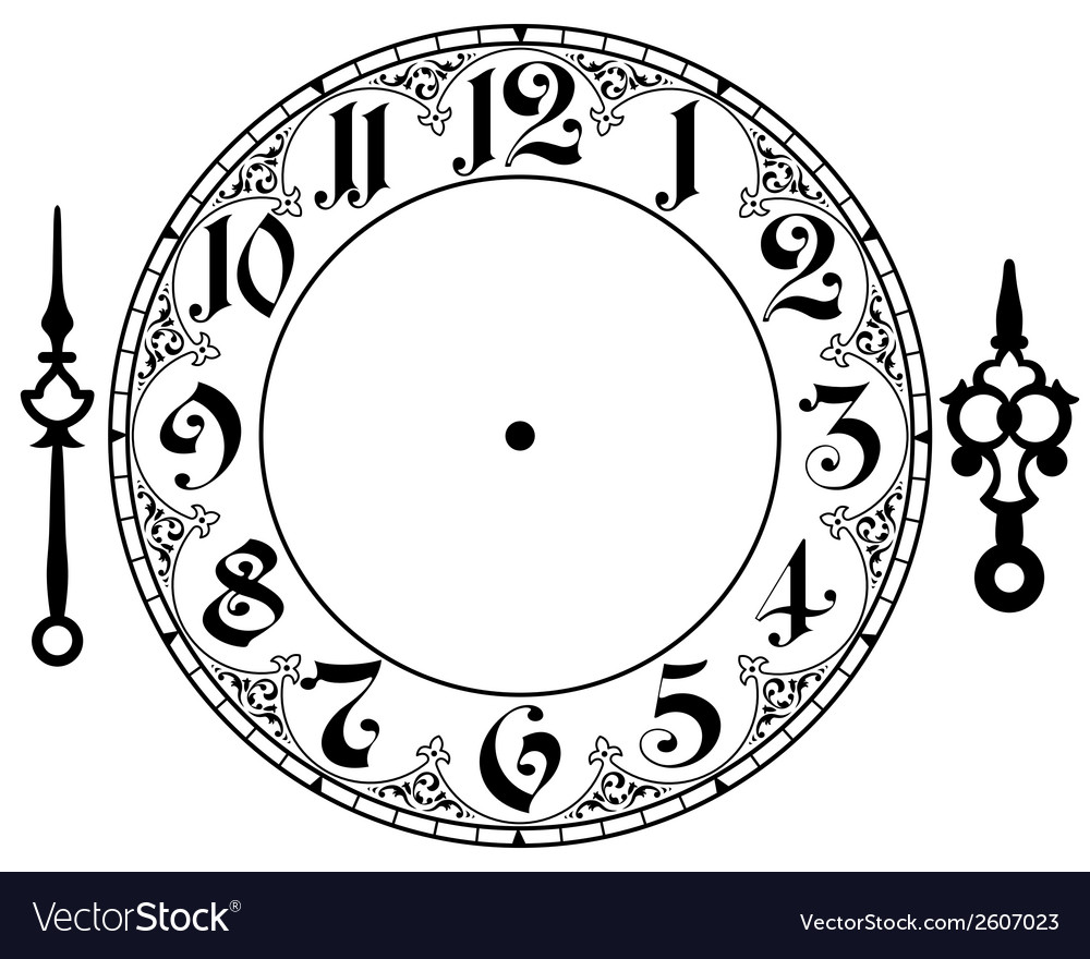 Antique clock face Royalty Free Vector Image - VectorStock